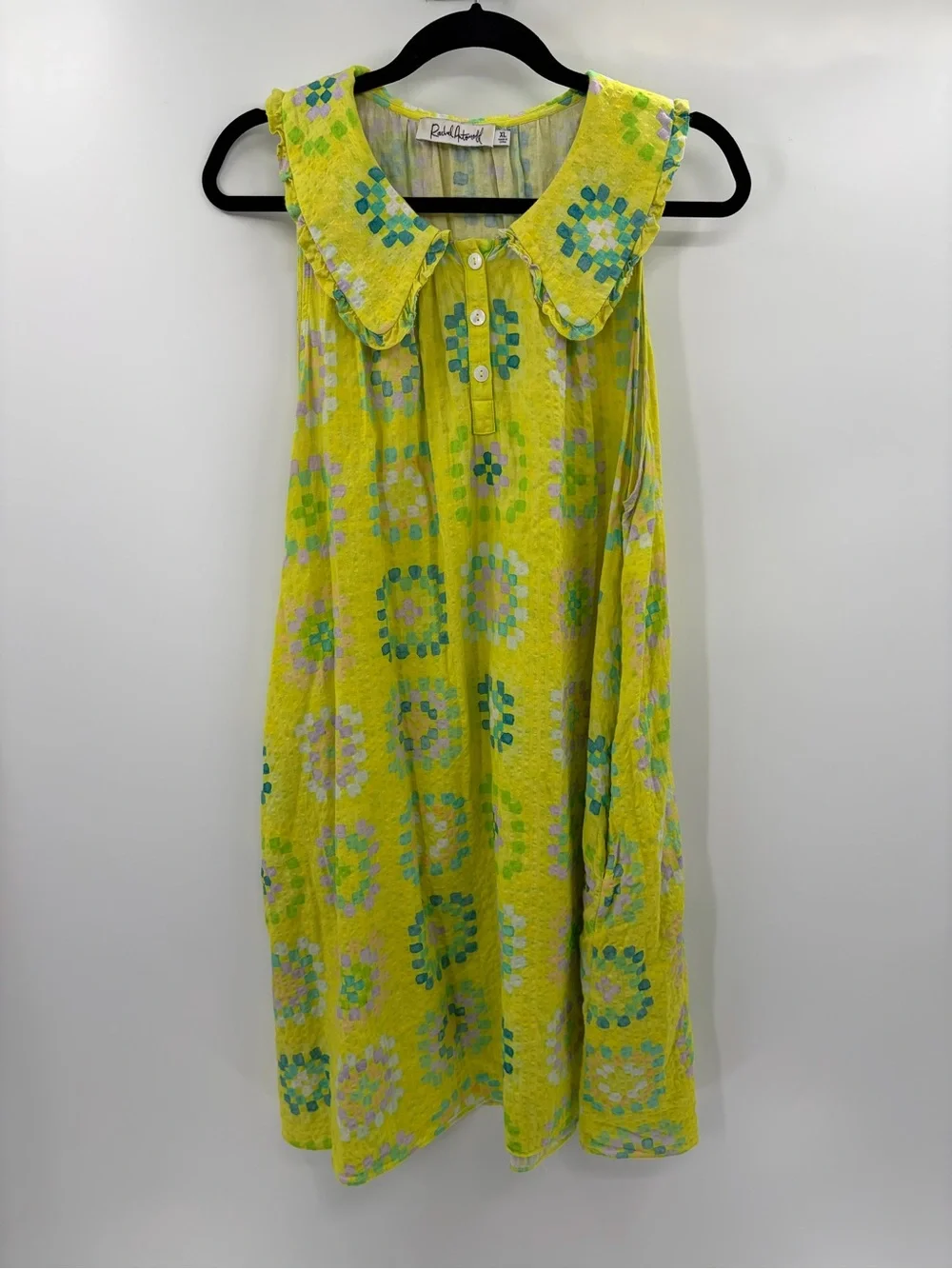 Rachel Antonoff bohemian Tanya trapeze sleeveless ruffle collar dress size xl - Picture 3 of 15